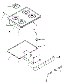 Main Top Section parts for Kenmore Range 911.6128910 (9116128910, 911 6128910) from AppliancePartsPros.com