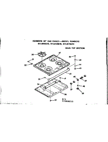 Main Top Section parts for Kenmore Range 911.6098210 (9116098210, 911 6098210) from AppliancePartsPros.com
