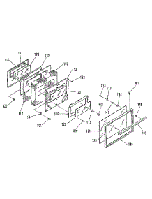 Door Section parts for Kenmore Range 911.4678892 (9114678892, 911 4678892) from AppliancePartsPros.com