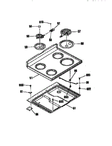 Main Top parts for Kenmore Range 911.6244890 (9116244890, 911 6244890) from AppliancePartsPros.com