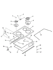 Main Top Section parts for Kenmore Range 911.4558817 (9114558817, 911 4558817) from AppliancePartsPros.com