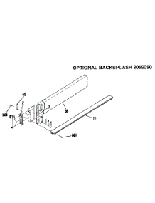 Optional Backsplash 8059090 parts for Kenmore Range 911.4672990 (9114672990, 911 4672990) from AppliancePartsPros.com