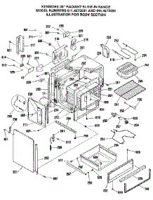 Body Section parts for Kenmore Range 911.4672591 (9114672591, 911 4672591) from AppliancePartsPros.com