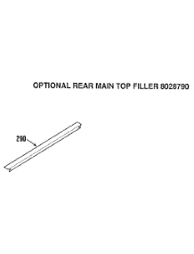 Optional Rear Main Top Filler 8028790 parts for Kenmore Range 911.4618813 (9114618813, 911 4618813) from AppliancePartsPros.com