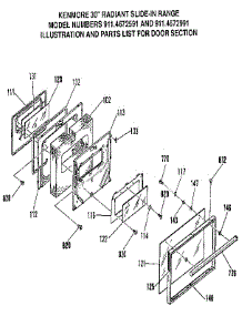 Door parts for Kenmore Range 911.4672991 (9114672991, 911 4672991) from AppliancePartsPros.com