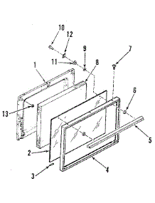 Oven Door Section Chrome / Black Glass parts for Kenmore Range 911.4618811 (9114618811, 911 4618811) from AppliancePartsPros.com