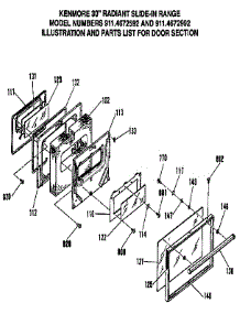 Door Section parts for Kenmore Range 911.4672592 (9114672592, 911 4672592) from AppliancePartsPros.com