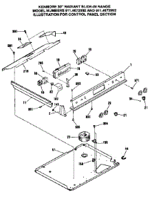 Control Panel Section parts for Kenmore Range 911.4672592 (9114672592, 911 4672592) from AppliancePartsPros.com
