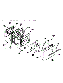 Oven Door Section parts for Kenmore Range 911.4554190 (9114554190, 911 4554190) from AppliancePartsPros.com