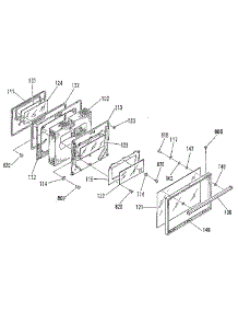 Oven Door Section parts for Kenmore Range 911.455881C (911455881C, 911 455881C) from AppliancePartsPros.com