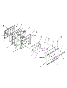 Oven Door parts for Kenmore Range 911.4558818 (9114558818, 911 4558818) from AppliancePartsPros.com