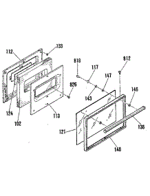 Oven Door Section parts for Kenmore Range 911.3631990 (9113631990, 911 3631990) from AppliancePartsPros.com