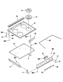 Main Top Section parts for Kenmore Range 911.3631990 (9113631990, 911 3631990) from AppliancePartsPros.com