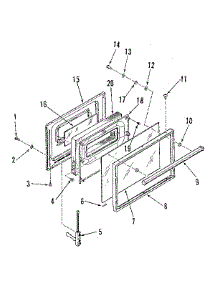 Oven Door parts for Kenmore Range 911.3548813 (9113548813, 911 3548813) from AppliancePartsPros.com
