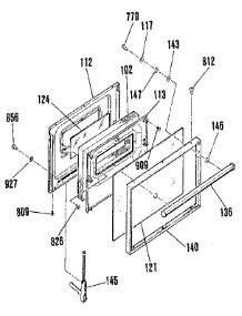 Oven Door Section parts for Kenmore Range 911.3542090 (9113542090, 911 3542090) from AppliancePartsPros.com