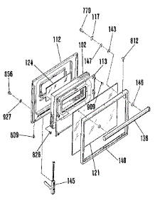 Oven Door Section parts for Kenmore Range 911.3522190 (9113522190, 911 3522190) from AppliancePartsPros.com