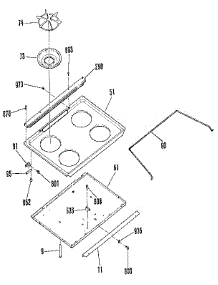 Main Top Section parts for Kenmore Range 911.3522190 (9113522190, 911 3522190) from AppliancePartsPros.com