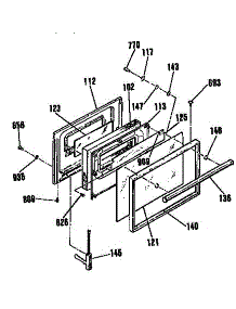 Oven Door Section parts for Kenmore Range 911.3524190 (9113524190, 911 3524190) from AppliancePartsPros.com