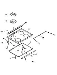 Main Top Section parts for Kenmore Range 911.3524190 (9113524190, 911 3524190) from AppliancePartsPros.com