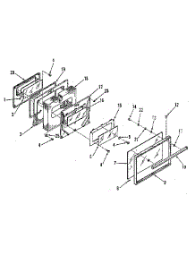 Oven Door Section parts for Kenmore Range 911.3658813 (9113658813, 911 3658813) from AppliancePartsPros.com