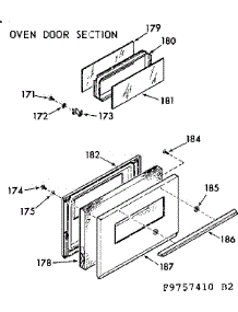 Oven Door Section parts for Kenmore Range 103.9757410 (1039757410, 103 9757410) from AppliancePartsPros.com
