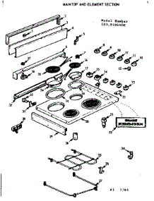 Maintop And Element Section parts for Kenmore Range 103.9406400 (1039406400, 103 9406400) from AppliancePartsPros.com