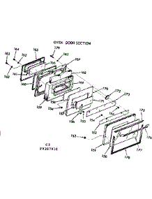Oven Door Section parts for Kenmore Range 103.9387910 (1039387910, 103 9387910) from AppliancePartsPros.com