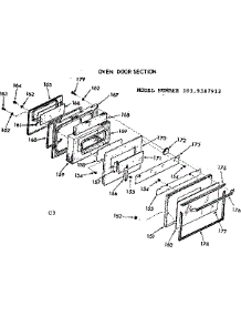 Oven Door parts for Kenmore Range 103.9387912 (1039387912, 103 9387912) from AppliancePartsPros.com