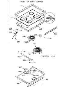 Main Top Cook Surface parts for Kenmore Range 103.9877440 (1039877440, 103 9877440) from AppliancePartsPros.com