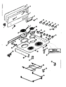 Main Top & Burner Section parts for Kenmore Range 103.9466500 (1039466500, 103 9466500) from AppliancePartsPros.com