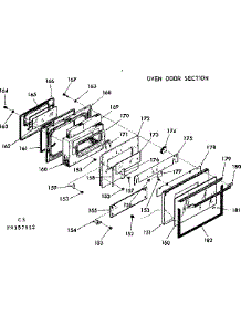 Oven Door Section parts for Kenmore Range 103.9387612 (1039387612, 103 9387612) from AppliancePartsPros.com