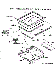 Main Top Section parts for Kenmore Range 103.9387813 (1039387813, 103 9387813) from AppliancePartsPros.com