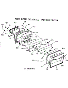 Oven Door Section parts for Kenmore Range 103.9387813 (1039387813, 103 9387813) from AppliancePartsPros.com