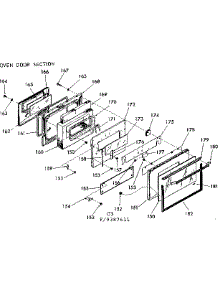 Oven Door Section parts for Kenmore Range 103.9387611 (1039387611, 103 9387611) from AppliancePartsPros.com