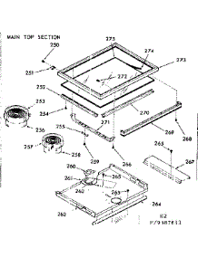 Main Top Section parts for Kenmore Range 103.9387611 (1039387611, 103 9387611) from AppliancePartsPros.com