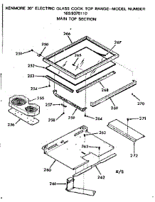 Main Top Section parts for Kenmore Range 103.9378110 (1039378110, 103 9378110) from AppliancePartsPros.com
