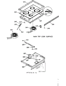 Main Top Cook Surface parts for Kenmore Range 103.9757440 (1039757440, 103 9757440) from AppliancePartsPros.com