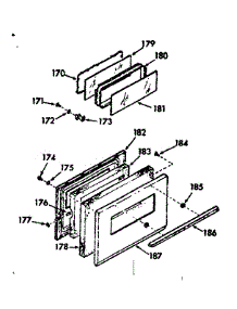Oven Door Section parts for Kenmore Range 103.9367321 (1039367321, 103 9367321) from AppliancePartsPros.com