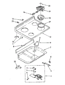 Cooktop parts for Kenmore Range 995.51 / 1988 (99551 / 1988, 995 51 / 1988) from AppliancePartsPros.com