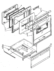 Door And Drawer parts for Kenmore Range 995.51 / 1988 (99551 / 1988, 995 51 / 1988) from AppliancePartsPros.com