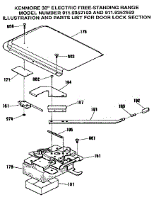 Door Lock Section parts for Kenmore Range 911.9352592 (9119352592, 911 9352592) from AppliancePartsPros.com