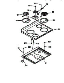 Main Top Section parts for Kenmore Range 911.93565790 (91193565790, 911 93565790) from AppliancePartsPros.com