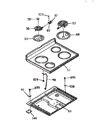 Main Top Section parts for Kenmore Range 911.9354891 (9119354891, 911 9354891) from AppliancePartsPros.com