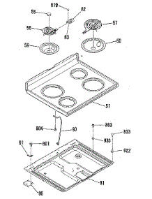 Main Top Section parts for Kenmore Range 911.9359181 (9119359181, 911 9359181) from AppliancePartsPros.com
