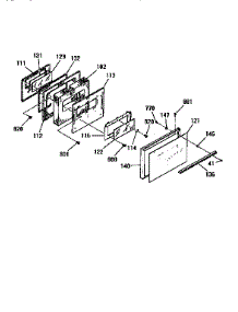 Oven Door Section parts for Kenmore Range 911.9544590 (9119544590, 911 9544590) from AppliancePartsPros.com