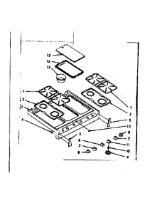 Main Top Section parts for Kenmore Range 103.7666740 (1037666740, 103 7666740) from AppliancePartsPros.com