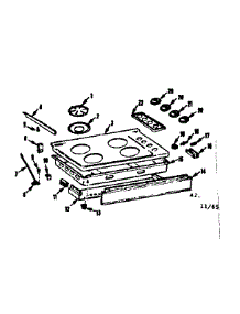Main Top Section parts for Kenmore Range 103.7966605 (1037966605, 103 7966605) from AppliancePartsPros.com