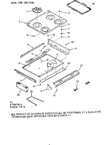 Main Top Section parts for Kenmore Range 103.7897811 (1037897811, 103 7897811) from AppliancePartsPros.com