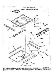 Main Top Section parts for Kenmore Range 103.7907911 (1037907911, 103 7907911) from AppliancePartsPros.com