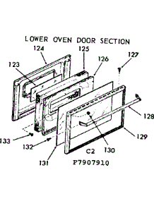 Lower Oven Door Section parts for Kenmore Range 103.7907910 (1037907910, 103 7907910) from AppliancePartsPros.com